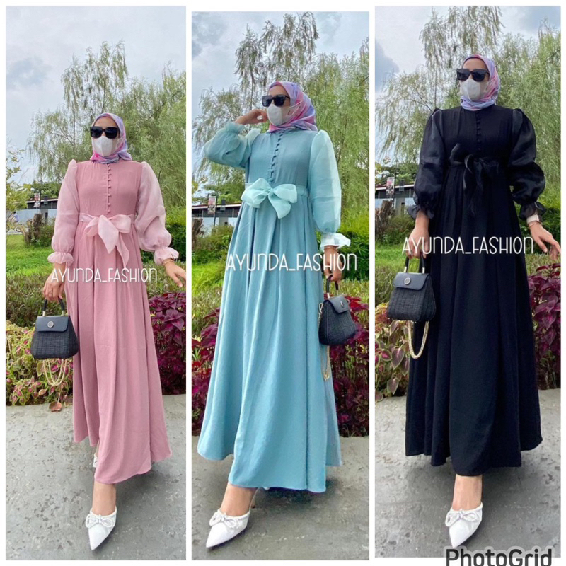 maxy dress organza primadona premium dress lesti gamis busui