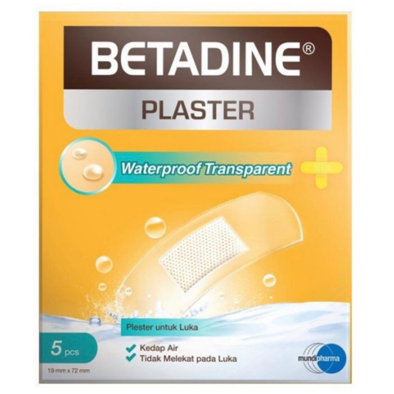 Betadine plester waterproof transparan ( plester luka anti air transparan )