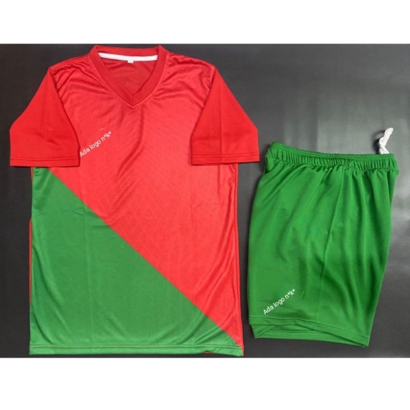Jersey satu set baju + celana motif portugal gread ori