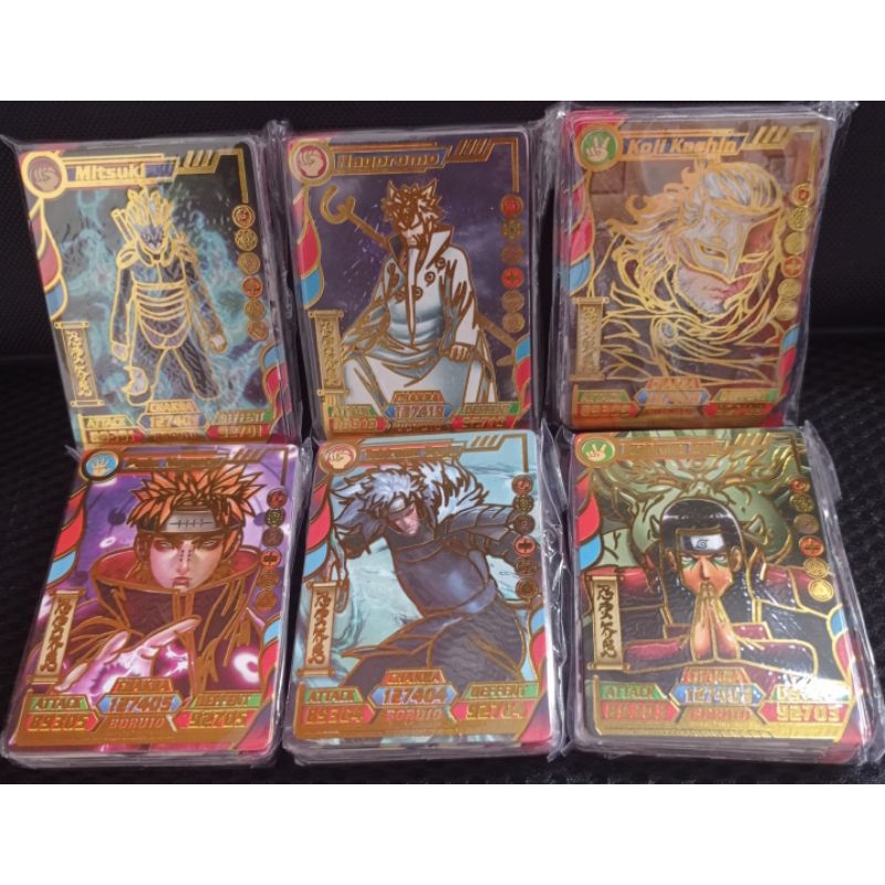 1pak mainan kartu boruto emas isi 24 lembar