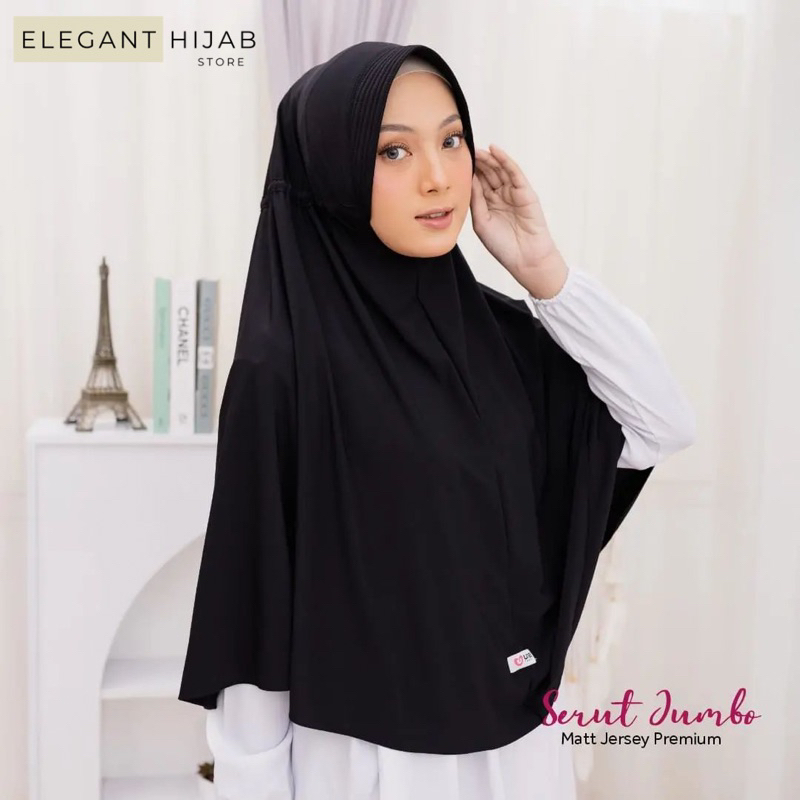 Bergo Serut XL | Jilbab Instan Serut Spandex Jersey I Bergo Serut Jokowi I Bergo Serut Adiba