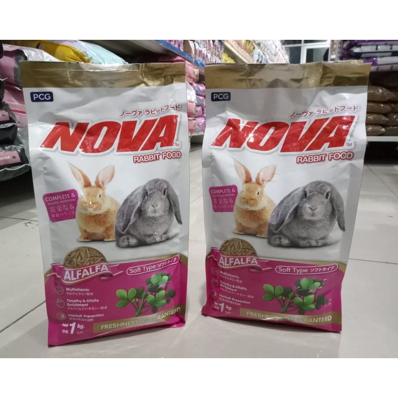 nova rabbit 1kg makanan kelinci fresh pack