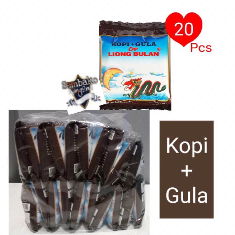 

Kopi Cap Liong Bulan Plus Gula Isi 20Pcs @28gram