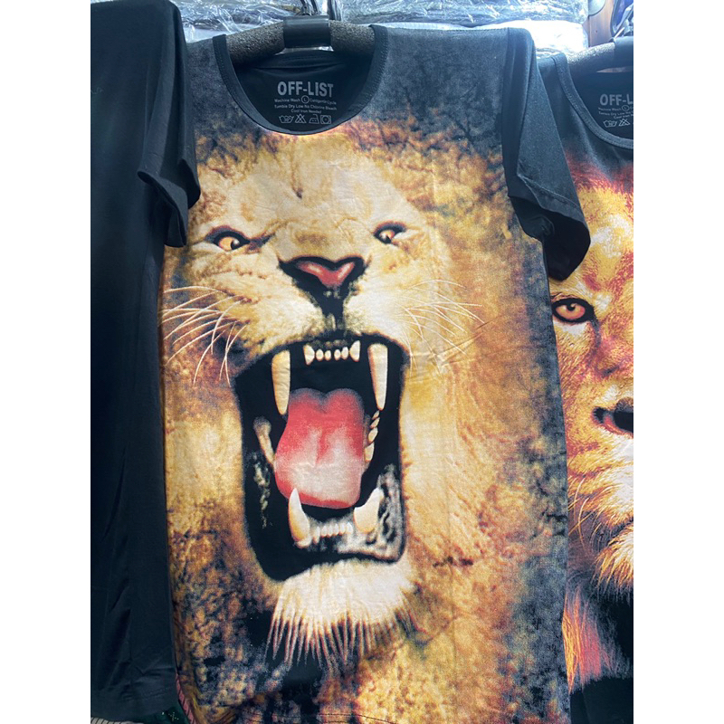 KAOS TSHIRT MOTIF LION SINGA DISTRO HITAM