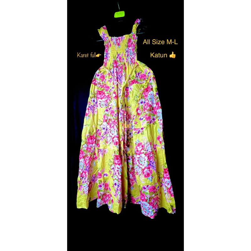 Party Beach Dress Premium 100% katun Mewah Cantik