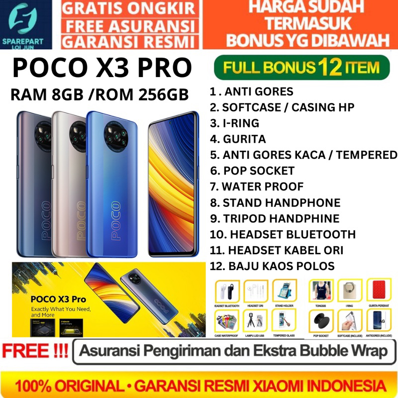 XIAOMI POCO X3 PRO 8/256 6/128 RAM 8GB ROM 256GB GARANSI RESMI TAM