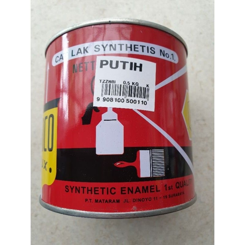 Cat kayu dan besi Emco ½ kg warna putih