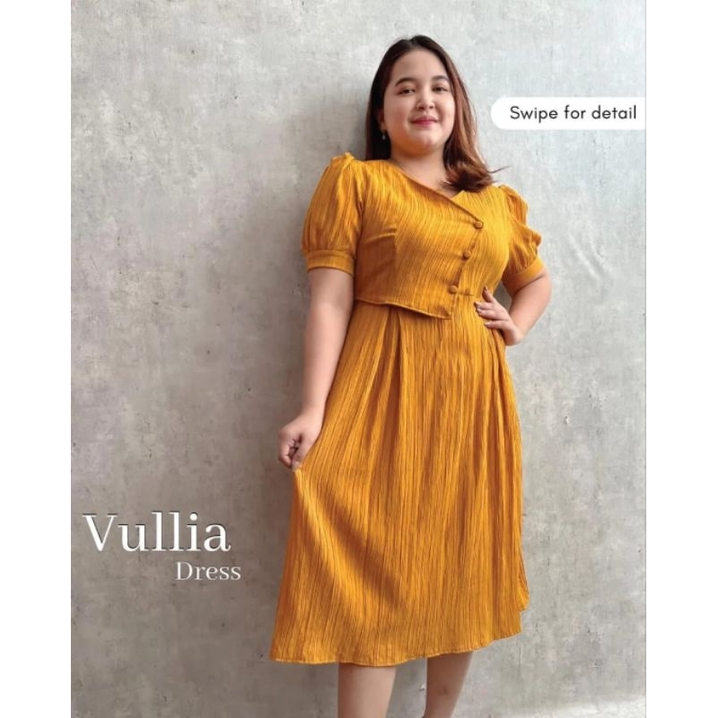 Vullia dress - puff sleeve dress - korean dress - a line dress - flare skirt dress