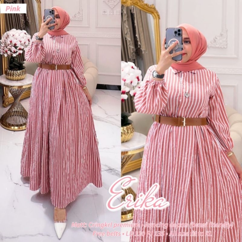 ERIKA DRESS GAMIS GARIS CRICLE PREMIUM ORI