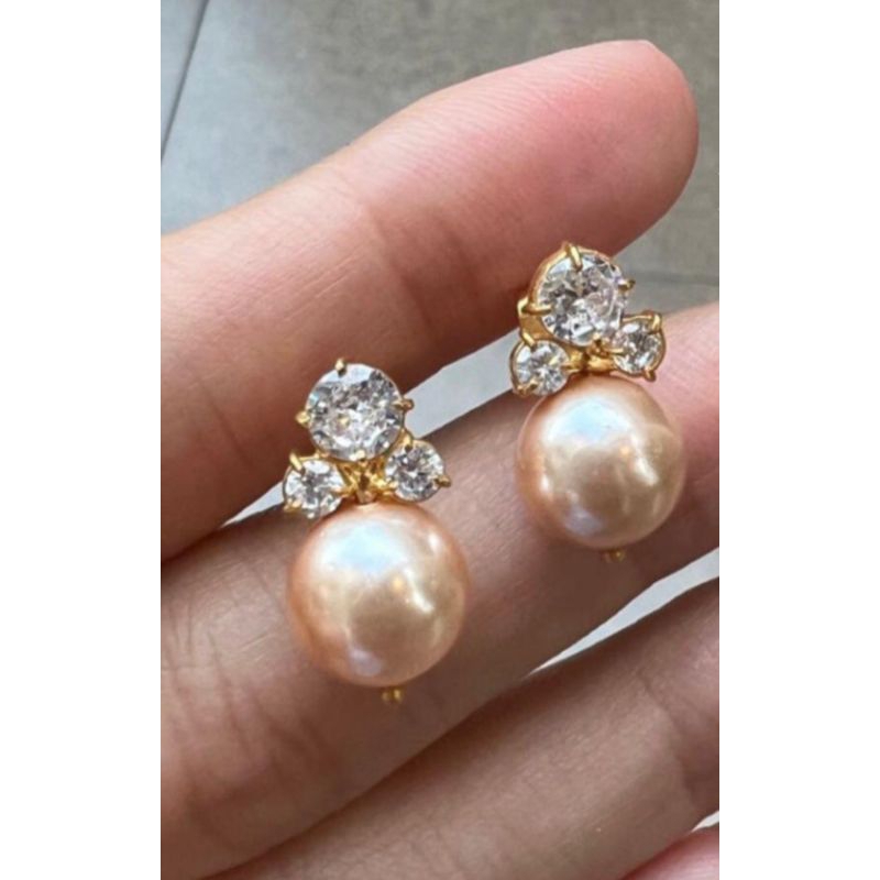 GIWANG EMAS KADAR 91,6%(22K) IKAT MUTIARA LAUT ASLI GRADE AA BERSERTIFIKAT WARNA GOLD