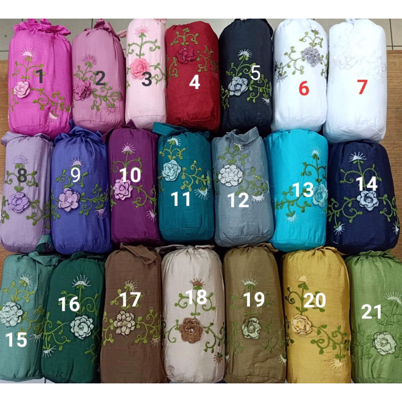 RNM Mukena traveling parasut crinkle premium bordir bunga timbul tali karet pouch kecil ringkes