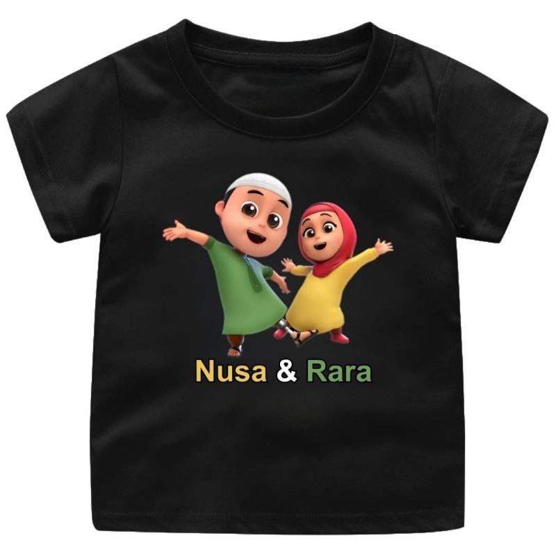 BAJU KAOS ANAK CEWEK-COWOK NUSA DAN RARA 1-12TAHUN UKURAN.S.M.L.XL.XXL.3XL/PAKAIAN ANAK ANAK