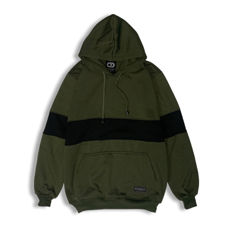 Overdoze Sweater Hoodie Army X Hitam