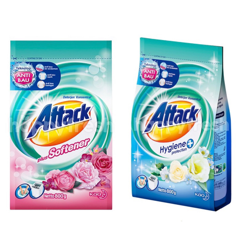 Attack Detergent 800gr 750gr Bubuk Clean Maximizer / Plus Softener Deterjen Detergen