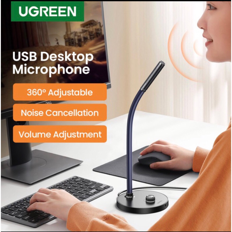 Ugreen Microphone Mic External For PC Laptop Komputer Streming Zoom Online