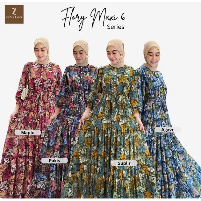 AACO FLORY MAXI DRESS VOL 6 By Zazaalabel DRESS PREMIUM GAMIS WANITA TERMURAH