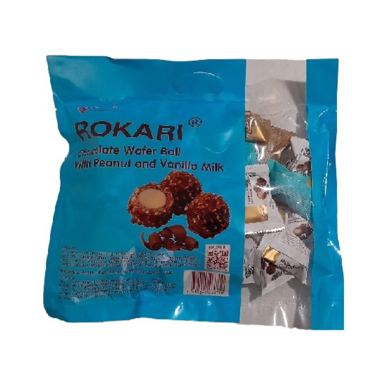 

COKELAT ROKARI / wafer bola cokelat rasa kacang dan susu vanilla