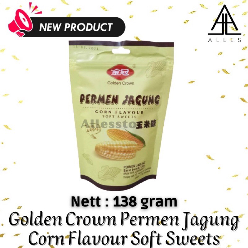 

Golden Crown Permen Jagung Corn Flavour Soft Sweets Corn Candy 138 gr
