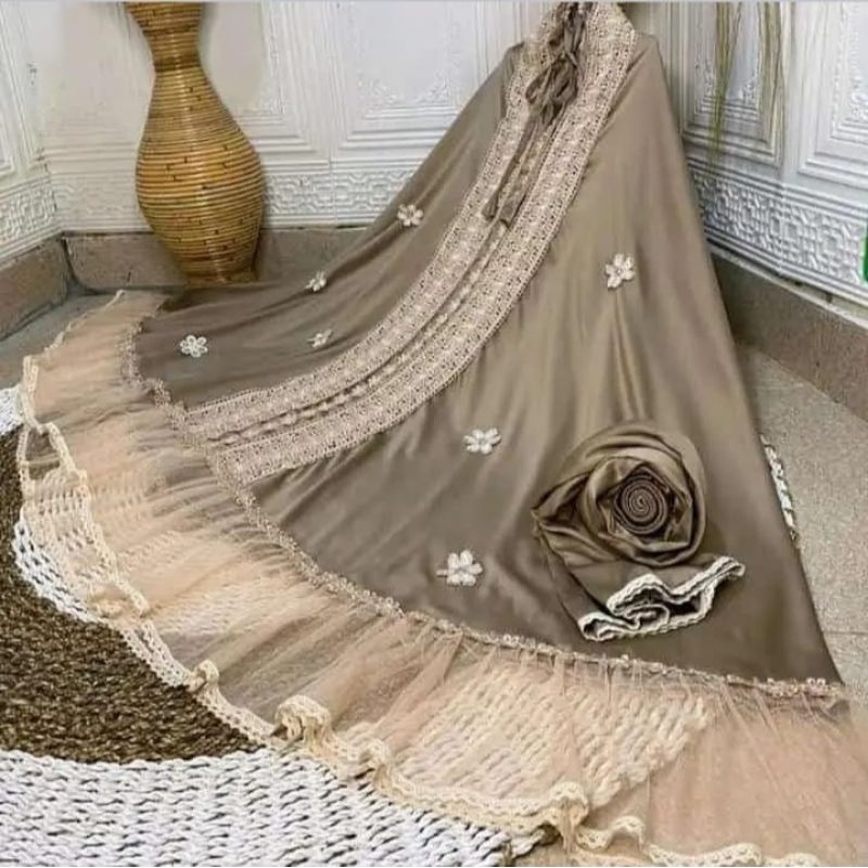 Mukena Queensha Katun Jumbo Dewasa - Mukena Viral-Mukena Renda-Mukena Mewah-Mukena Katun-Mukena Jumb