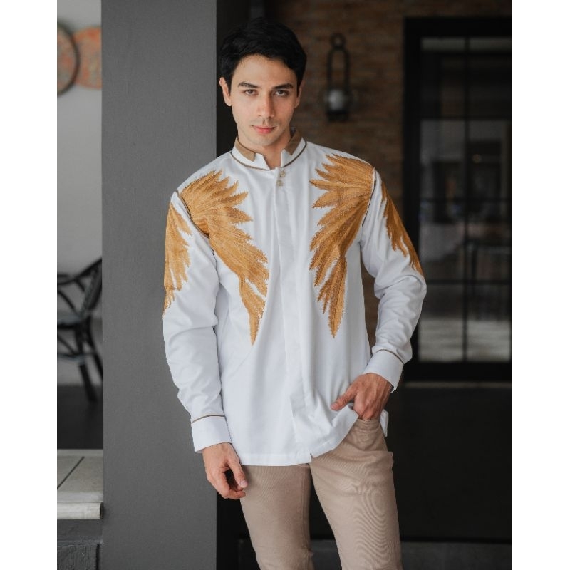 Kemeja Bordir Pria NUC.ID Fitrah 01 (Putih)