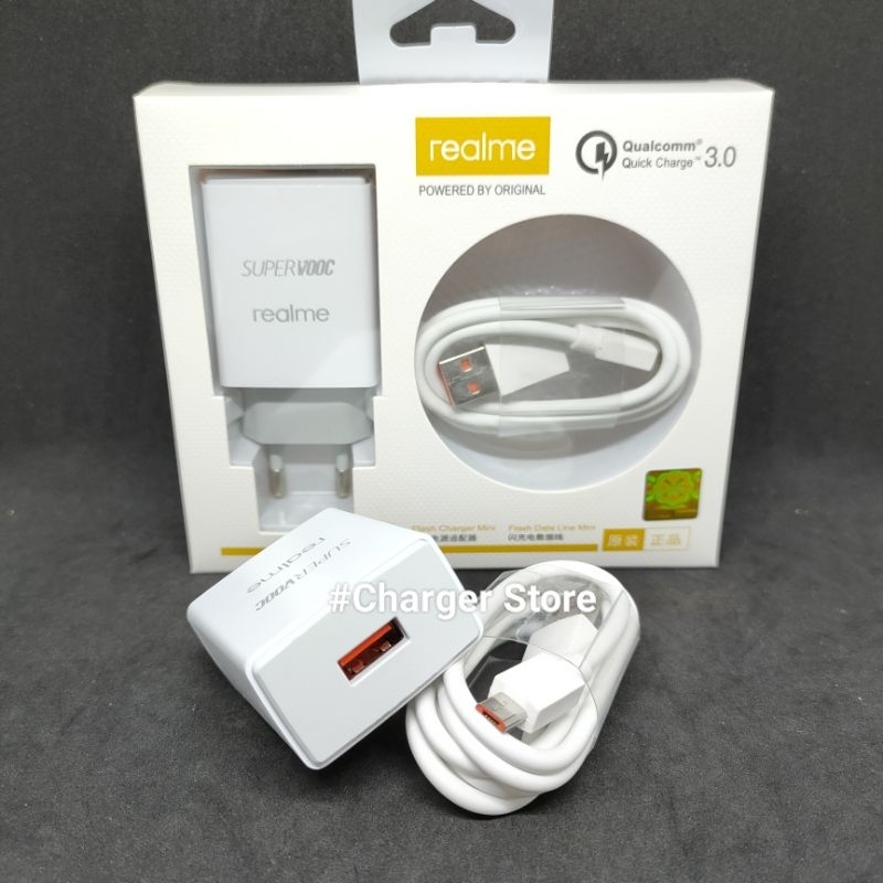 Charger Realme ORIGINAL 100% SUPER VOOC DART Fast Charging 5V 4A Micro USB - Type C