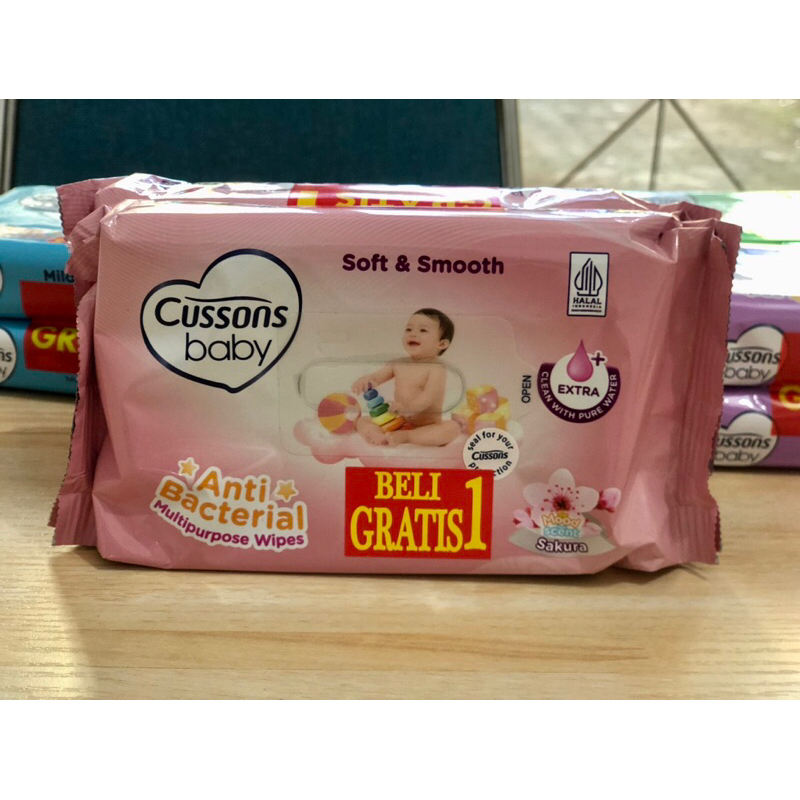 Tisu basah / Wipes Cussons baby buy 1 get 1 ( 50+50)