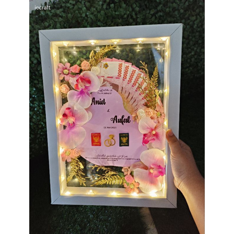 1 HARI JADI Mahar Transparan anggrek 35x25 cm Mahar pernikahan mahar unik mahar aesthetic Mahar Murah
