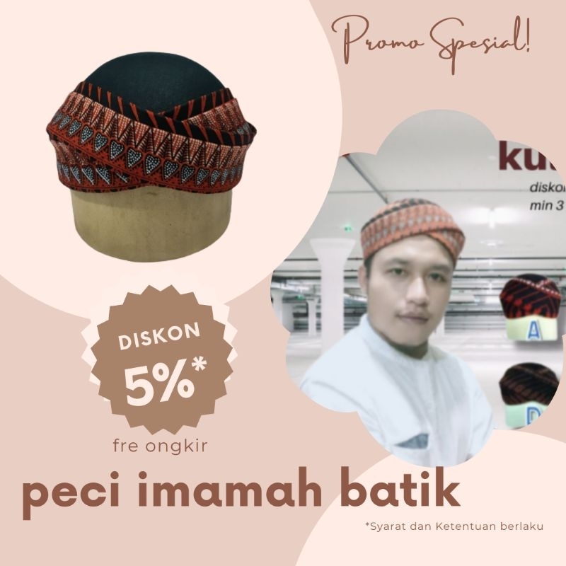 peci batik kopyah imamah tinggal pake sorban batik jogja solo ,peci habib,songkook hitam,peci kuluk