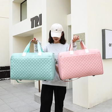 Tas Wanita Travel Bag Minimalist Dengan Emboss Foldable Luggage Import