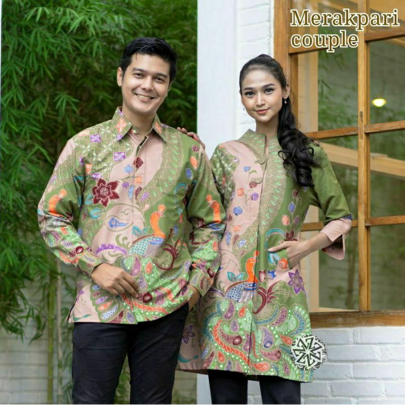 Sarimbit Couple Batik Tulis Premium Kemeja dan Tunik Kain Primisima Lapis Furing Trikot Istimewa mot