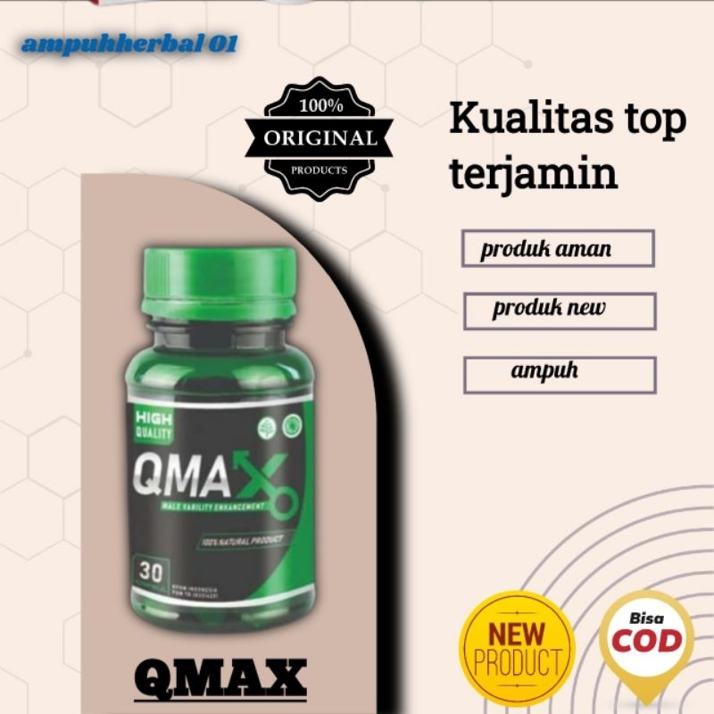 QMAX Original obat kuat herbal baik untuk pria, tahan lama, pembesar mr p