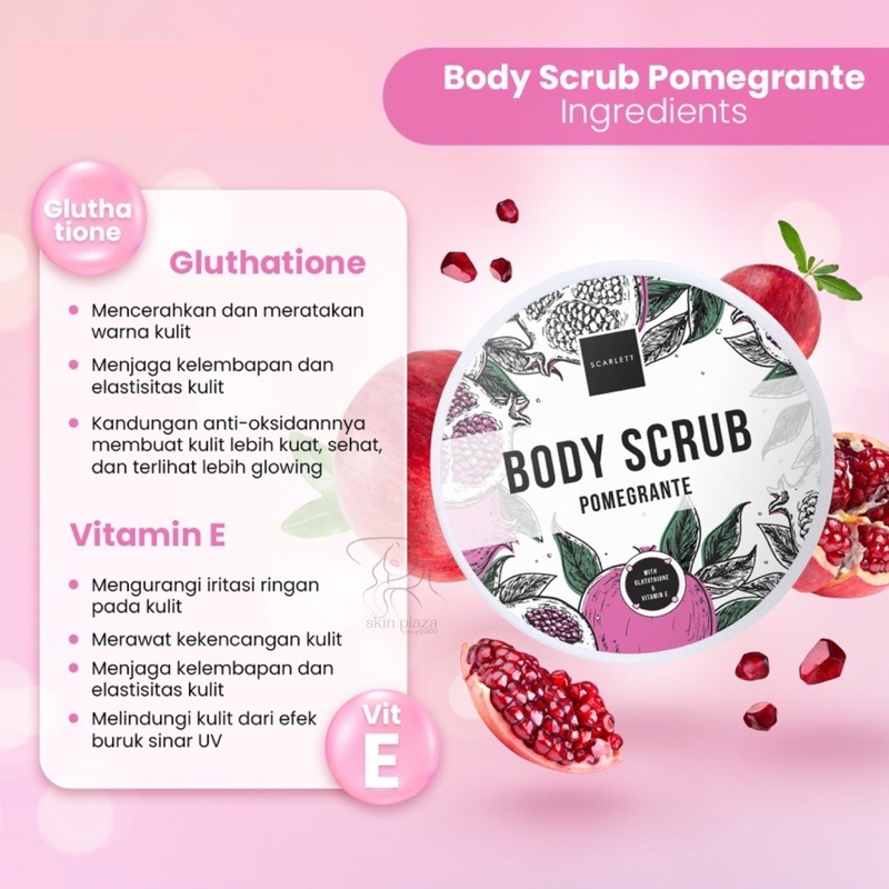 SCARLETT WHITENING Body Scrub Series - Pomegranate | Coffee | Romansa | Happy | Charming | Jolly