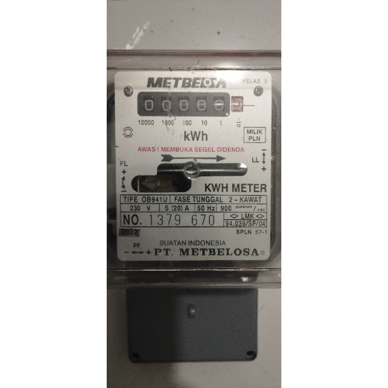 KWH meter Pembanding 5/20A Metbelosa 1 fase