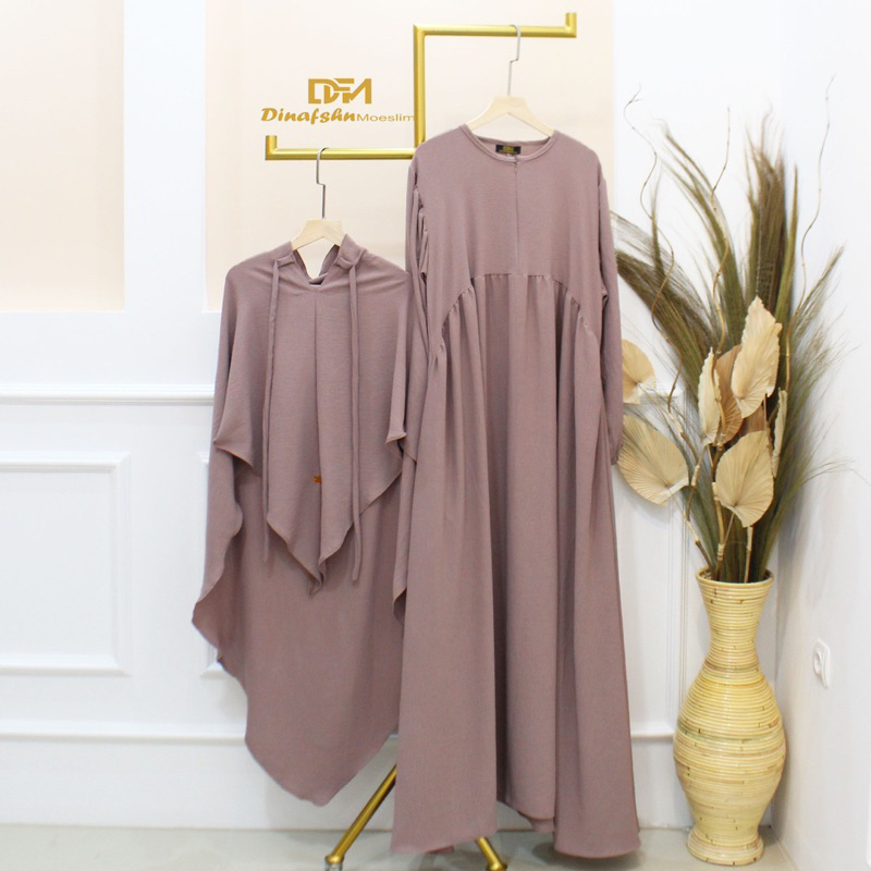 DFM SATU SET - Sofya Set Bergo Syar’i Dress Gamis Wanita