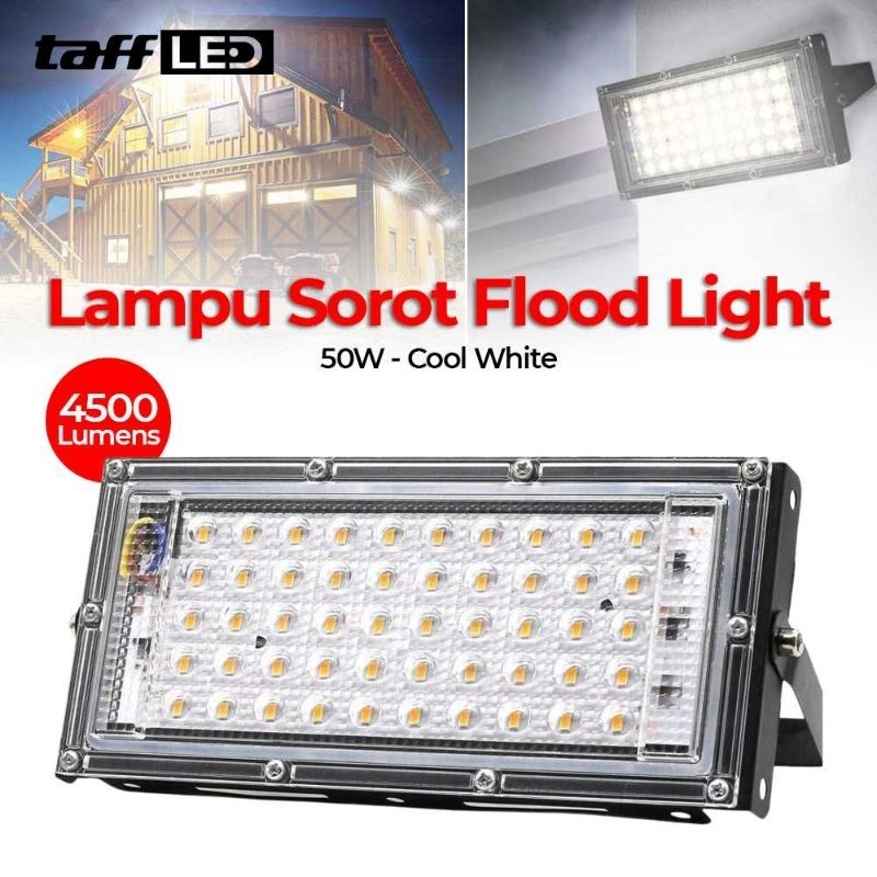 Lampu Sorot Flood Light 4500 Lumens 50W Lampu Outdoor Waterproof