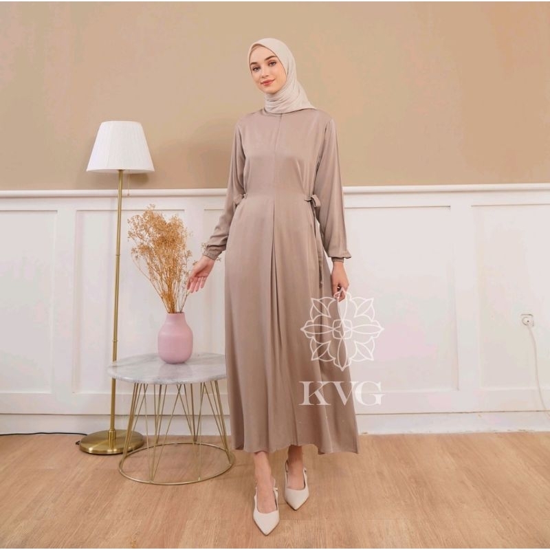 Gamis Homedress Polos Simpel Coklat Susu