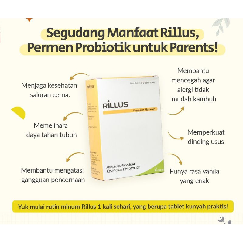 Rillus Tablet Kunyah Probiotic Prebiotic KOREA