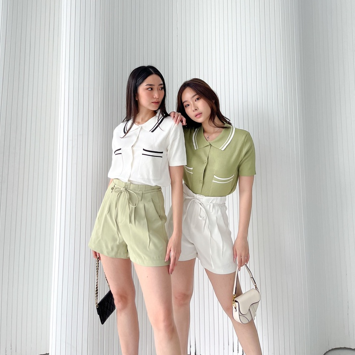 [ Bali Ed ] Sandy Tie Ribbon Shorts / Shorts Tali Pita Wanita / Celana Pendek Casual