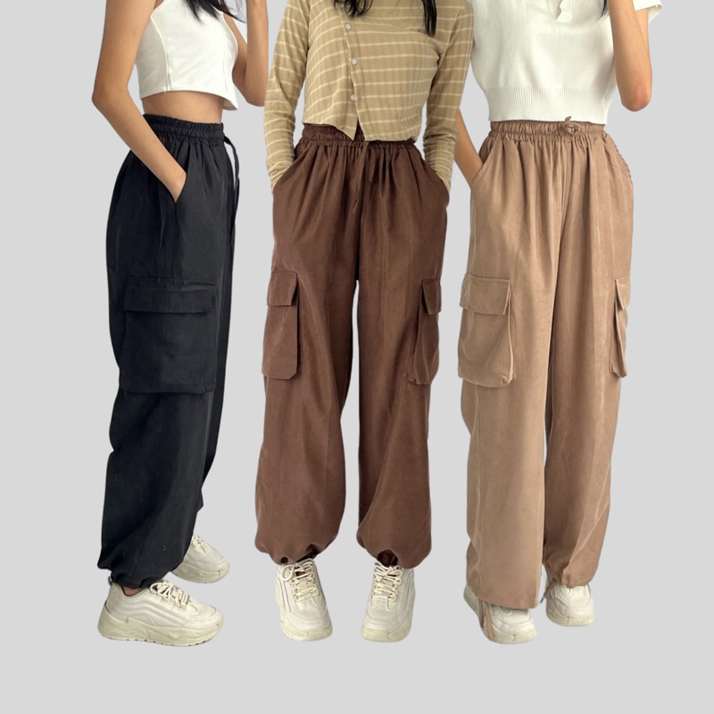 ASOKA Marion Pants Corduroy 1990 - Jogger Cargo pants - Celana Wanita Gorpcore unisex