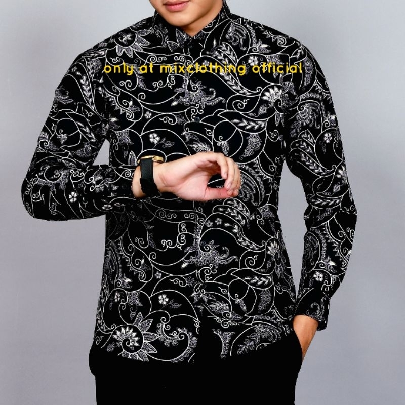 BAJU KEMEJA BATIK SLIMFIT LENGAN PANJANG DEWASA REAL PICT ORIGINAL MEWAH PREMIUM COLIN DION CBL701