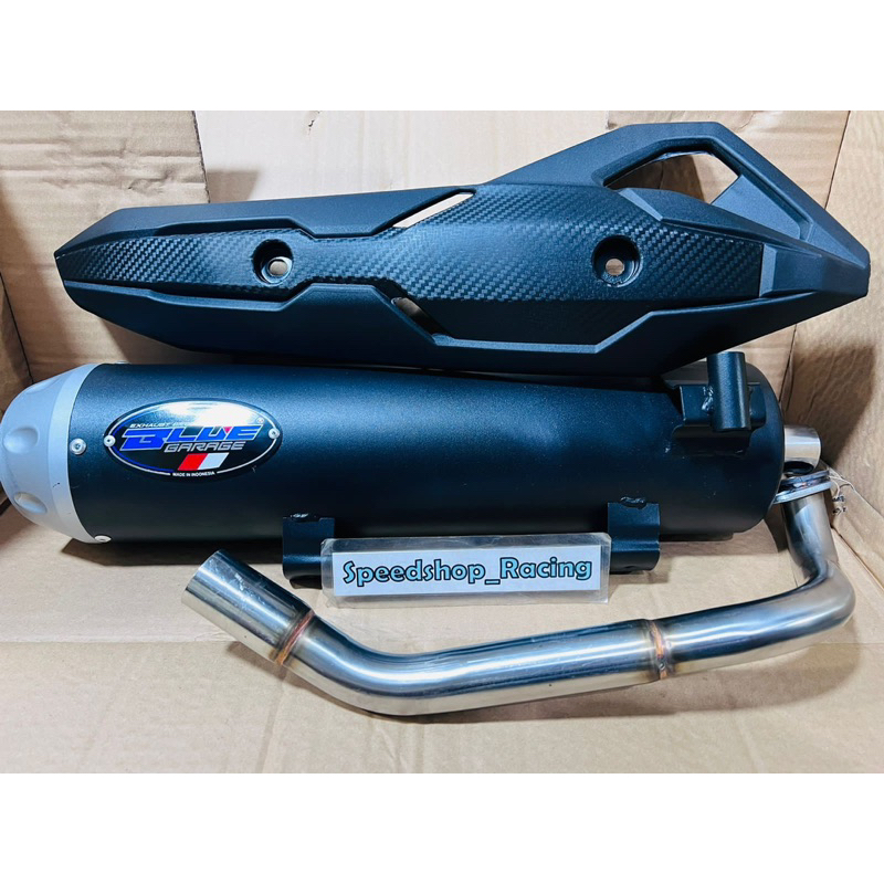 Knalpot Copy CMS plus End Cup dan Tameng knalpot Air Blade Vietnam Blue Garage Made in Indonesia Kna