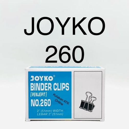 

Binder Clip / Klip Kertas / Penjepit Kertas Joyko 260 1 Pak isi 12 Pcs