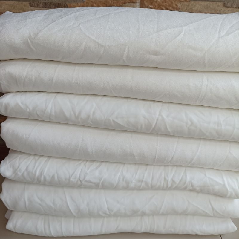 Kain Kiloan Lepas Roll Yoris, Wolfis, Shifon Arab Warna Broken White  / Kain Kiloan Termurah
