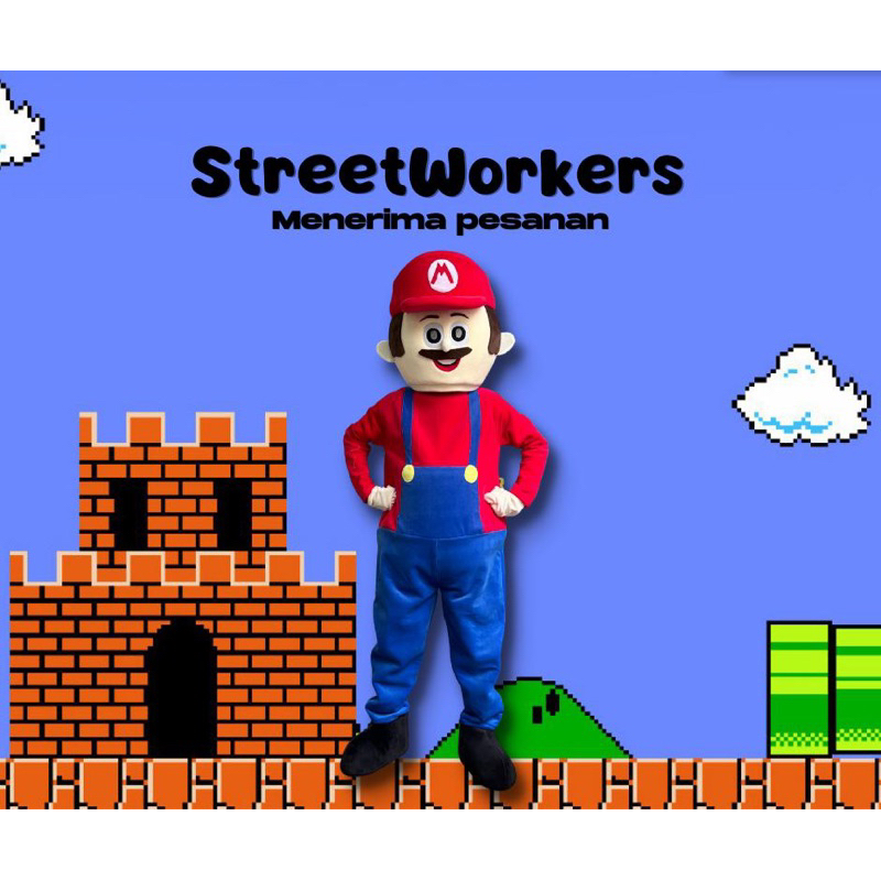 KOSTUM BADUT KARAKTER SUPER MARIO