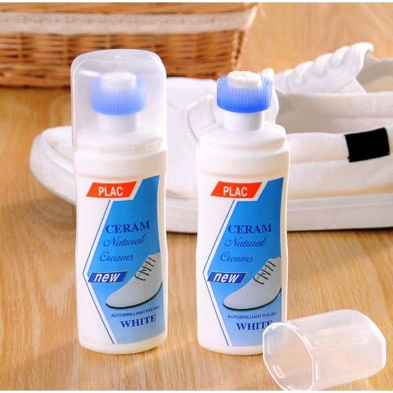 [366SP] PLAC CREAM CAIRAN PEMBERSIH SEPATU PUTIH SHOE CLEANER POLISH SEMIR AJAIB PERAWATAN