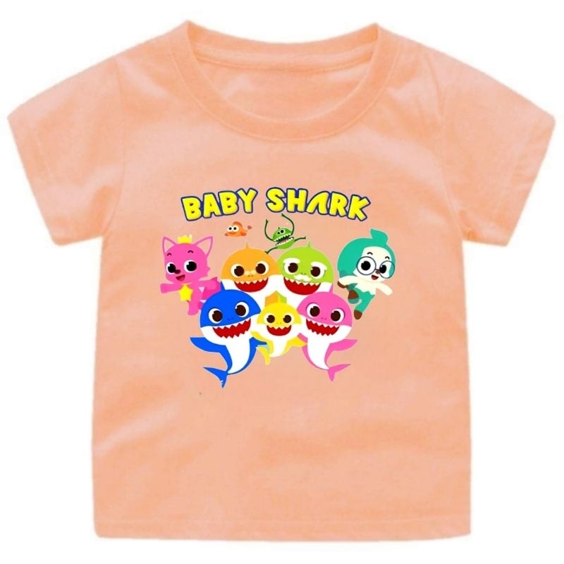 Baju Kaos Anak Cewek Cowok 1-12Tahun BABY SHARK Lucu.Ready 10WARNA//Atasan Kaos Anak
