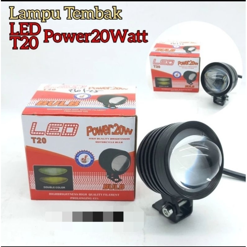 Lampu tembak laser cutt off T20 motor mobil 12volt Putih Kuning
