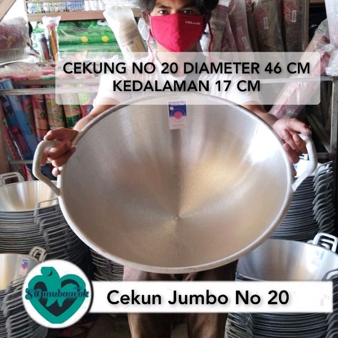Wajan Kuali Aluminium Kuali Cekung ceper  Besar No 20