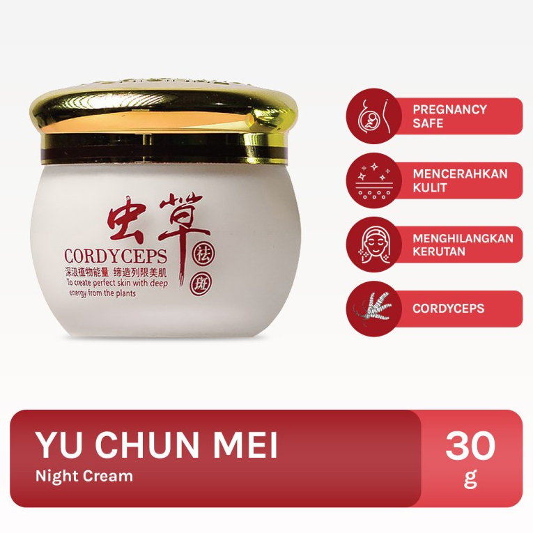 ORIGINAL BPOM -  YU CHUN MEI CORDYCEPS CREAM SIANG MALAM - FACIAL WASH YUCHUNMEI - SERUM YUCHUNMEI