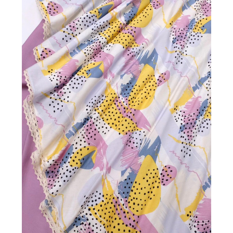 MUKENA RAYON YASEEN - MOTIF PURPLE AILEEN